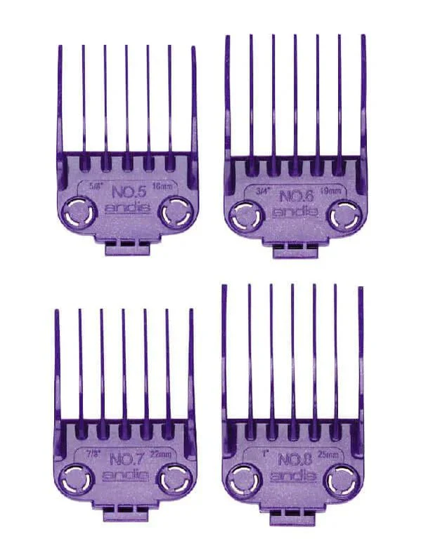 Andis Master Dual Magnet Large 4-Piece Comb Set - Purple (01415)
