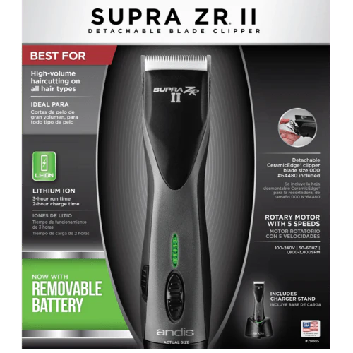 Andis Supra ZR II Cordless Detachable Blade Clipper - Image 7