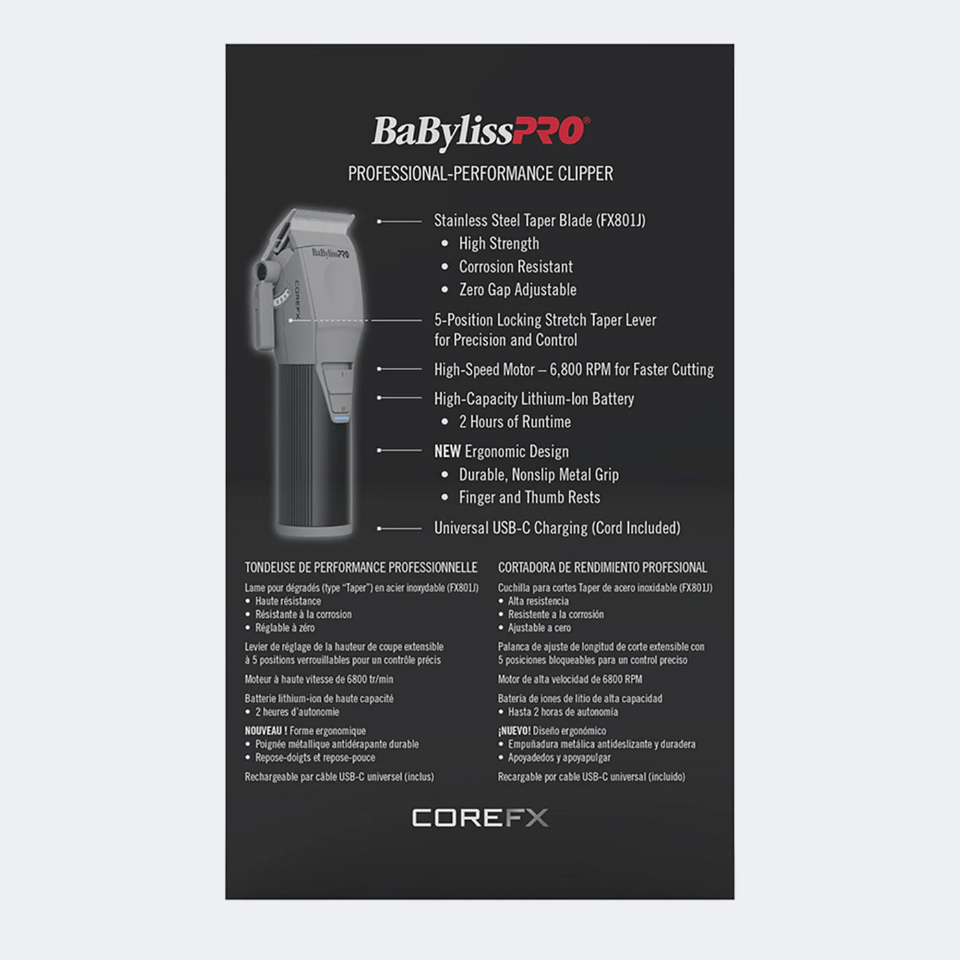 BaBylissPRO® COREFX Clipper – FX86 - Image 4