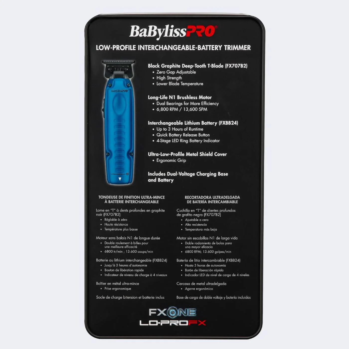 Babyliss Pro FXONE Lo-ProFX Blue Trimmer FX729BL - Image 3