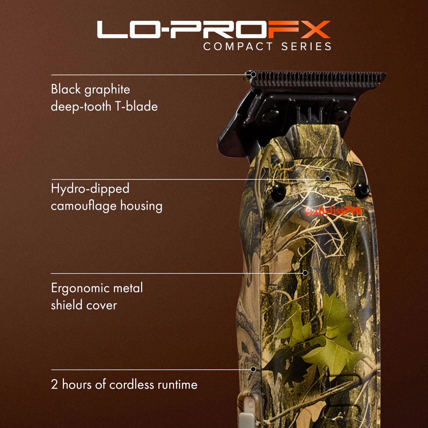 BaBylissPRO Limited Edition LO-PROFX Compact Camo Trimmer - Image 6