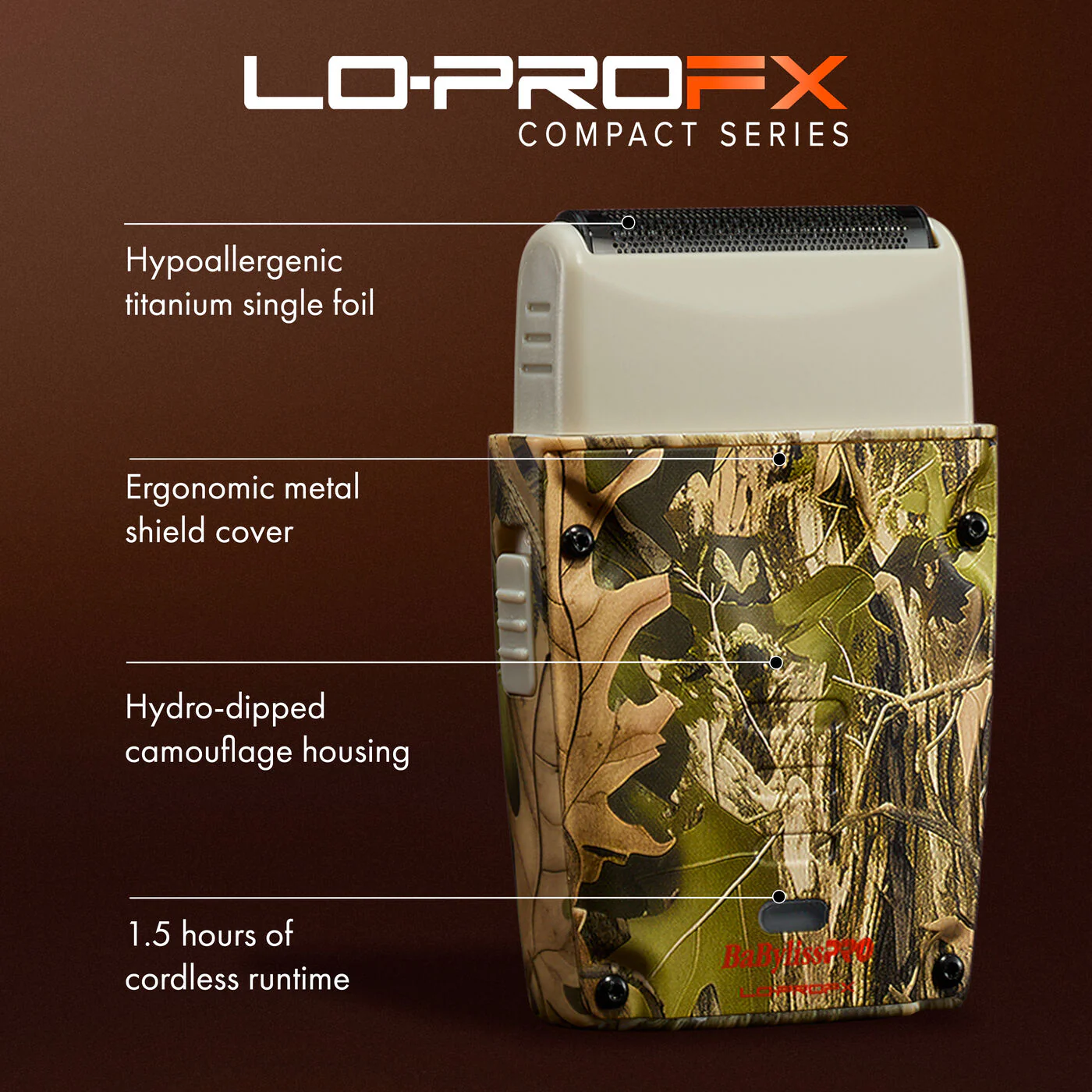 BaBylissPRO LO-PROFX Compact Single Foil Shaver Camo - Image 4