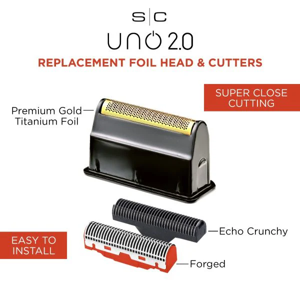 StyleCraft Replacement Black Foil Head & Cutter Set for UNO 2.0 (SC549B) - Image 3